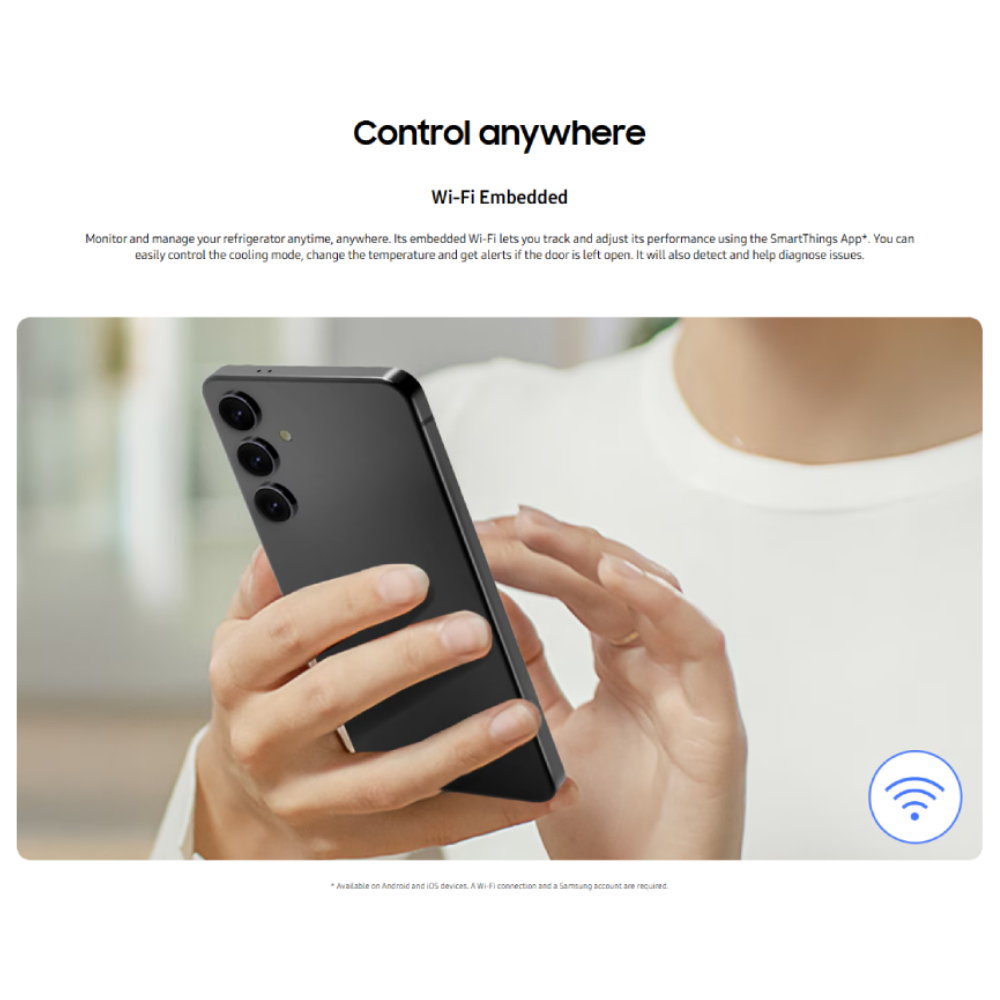 SAMSUNG 617L Bespoke AI SmartThings Digital Inverter Side by Side Refrigerator RS70F65KNFME | SpaceMax Technology | Water & Ice Dispenser Function 