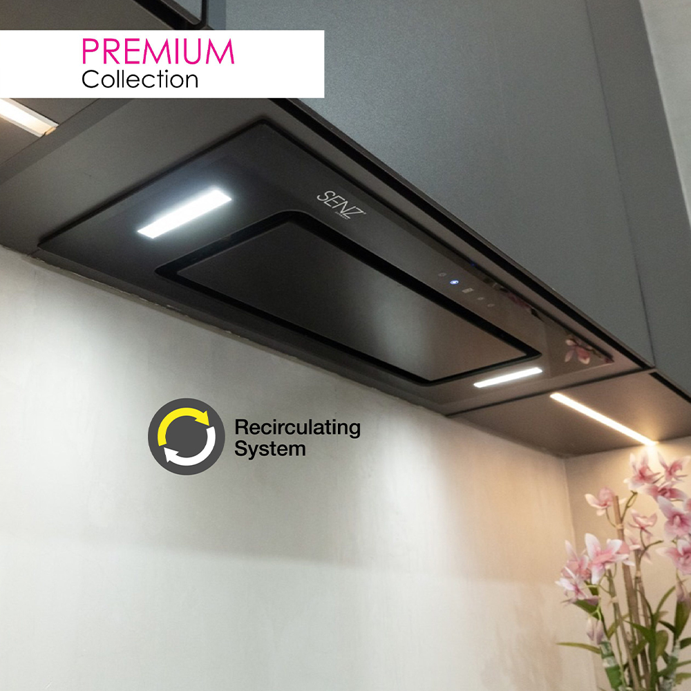 SENZ 1200m3/h Invisible Cooker Hood SZ-CH1288RC | 3 speeds power | Twin Carbon Filters | LED lights