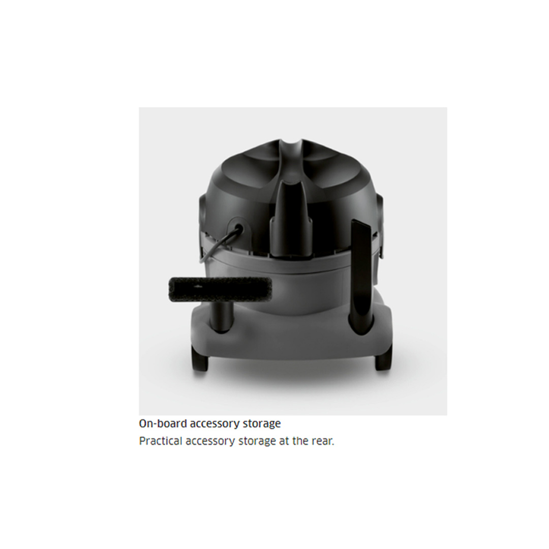 Karcher 1600W Classic Dry Vacuum Cleaner T 8/1 Classic | Large Cord Hook | Combi Floor Nozzle | Upholstery Nozzle | Vacuum Cleaner with 1 Year Warranty