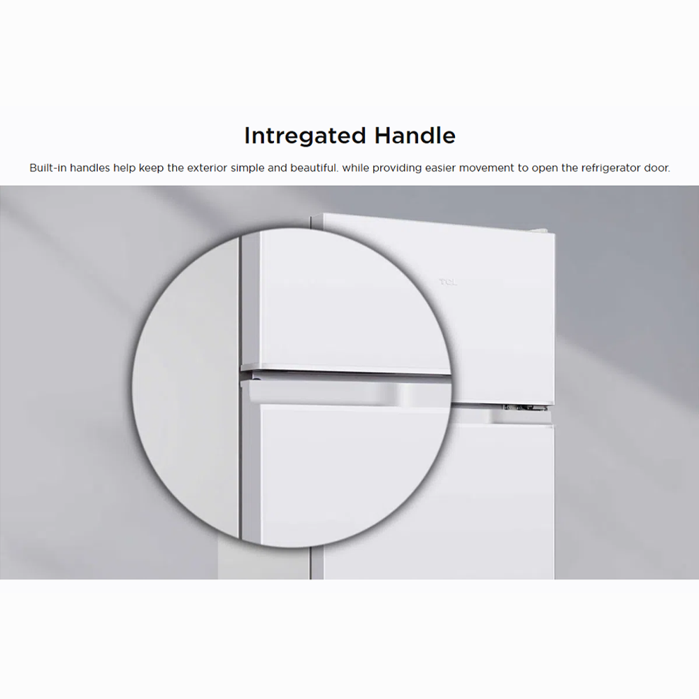 TCL 165L 2 Door Top Mounted Mini Refrigerator TR-NT185AB | Defrost | LED light | Adjustable Glass Shelf | Uniform Cooling