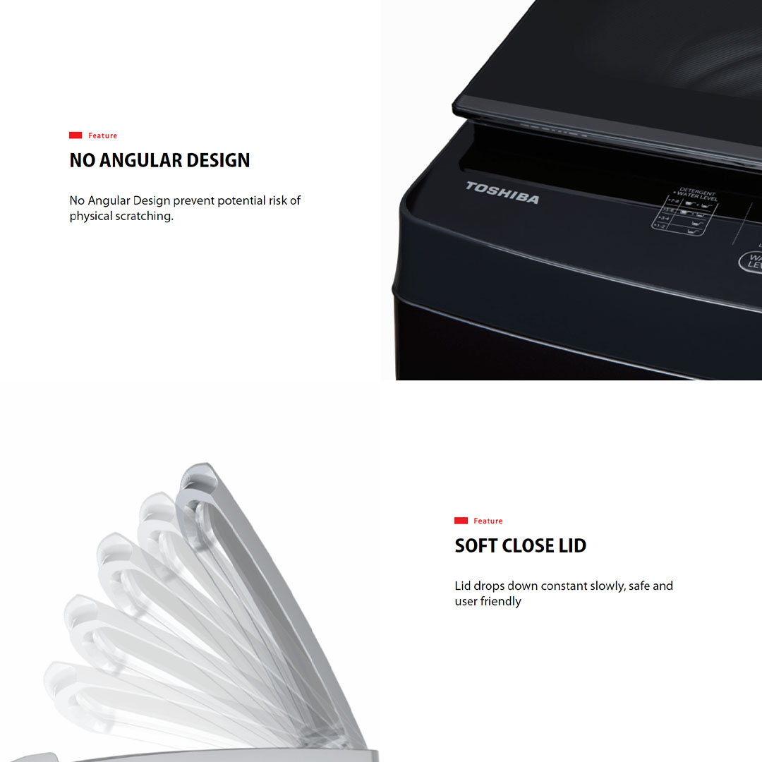 TOSHIBA 15KG IVT UFB/17KG UFB Greatwaves Washer AW-DUM1600LM(SG)/AW-DUM1800MM(SG) | Origin Inverter | Ultra Fine Bubble | Soft Close LID | Multi Programs | Washer with 1 Year Warranty