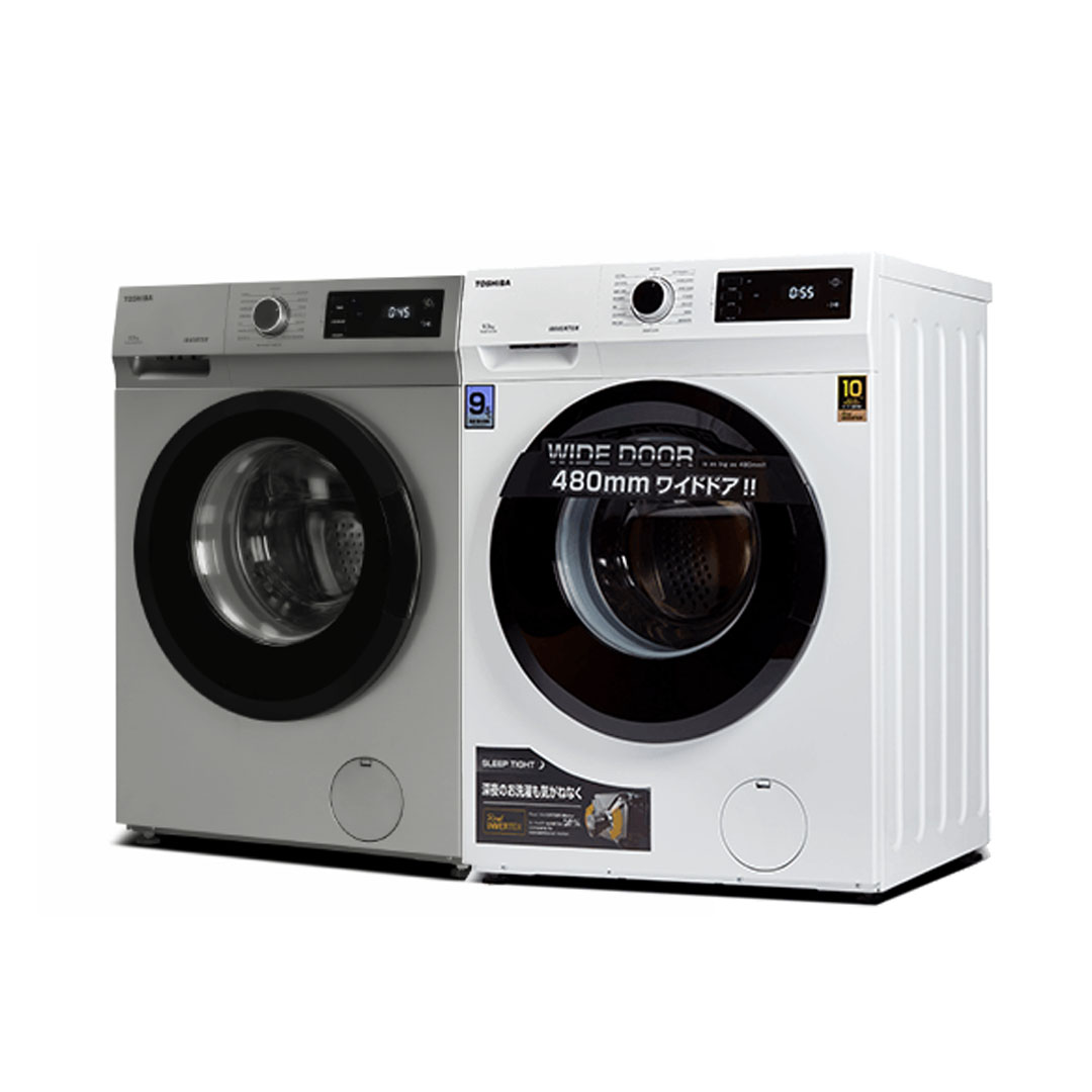 TOSHIBA 9.5KG Front Load Inverter Washing Machine TW-BK105S2M / TW-BK105S2M(SK) | 15 minutes Quick Wash | Color Protecting | Washing Machine with 2 Year General & 10 Year Motor Warranty