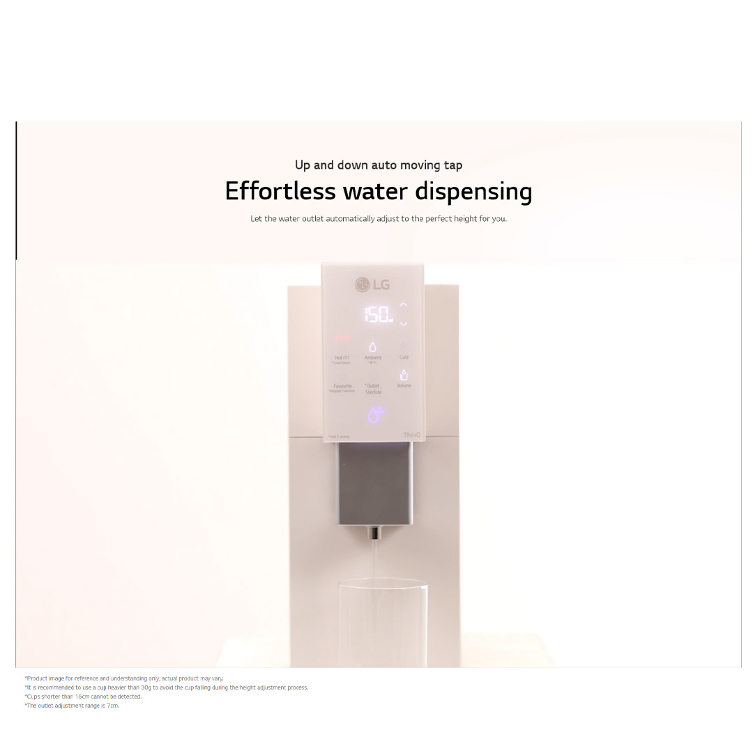 LG PuriCare Objet Collection Water Purifier WD518AN.ABGRLML | Up and Down Auto Moving Tap | Control Button Panel | Water Purifier with  1 Year Warranty