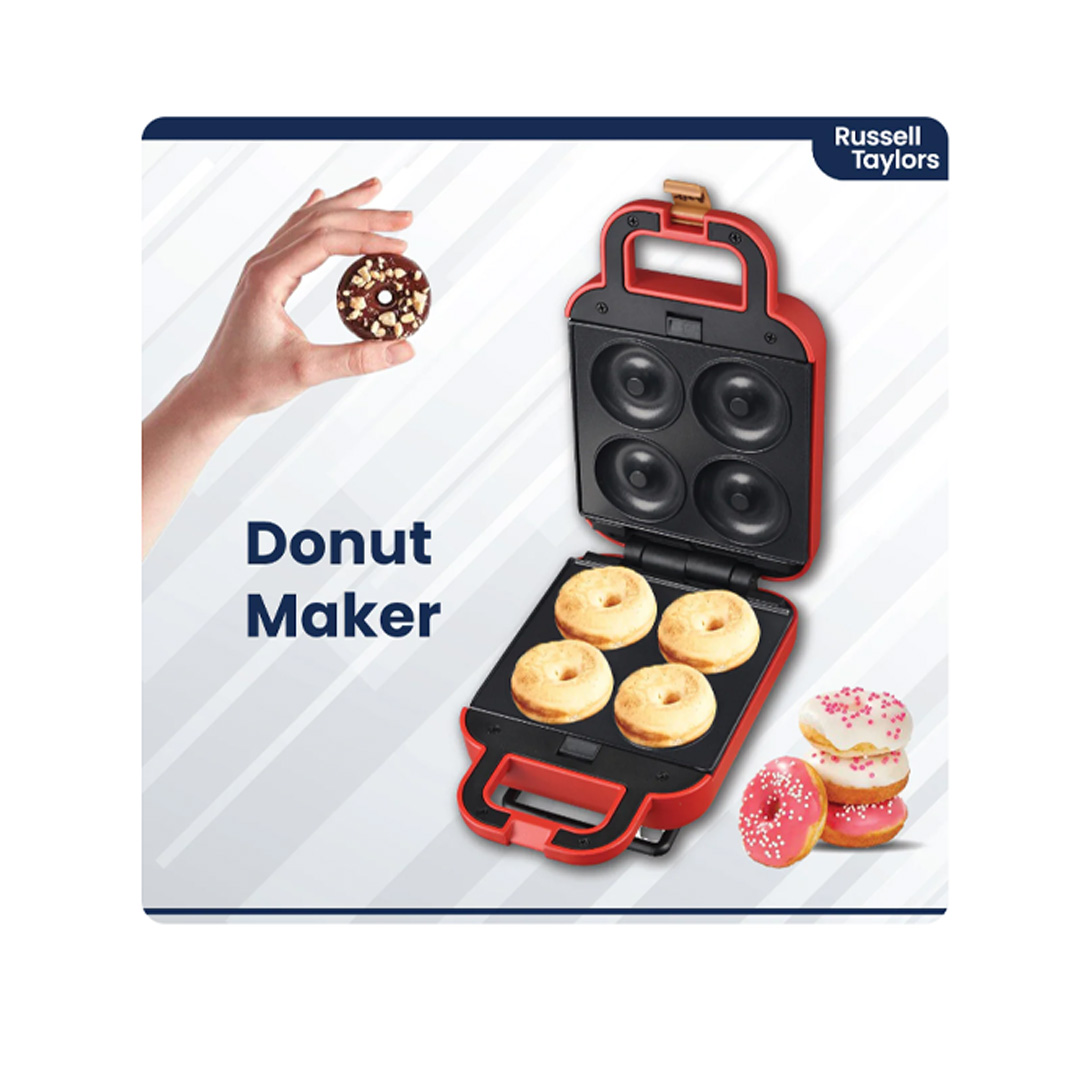 Russell Taylors 3-in-1 Waffle Sandwich & Doughnut Maker WM3 | 600W Power | Restaurant Style Waffles | Removable Plates | 3-in-1 Maker with 2 Year Warranty
