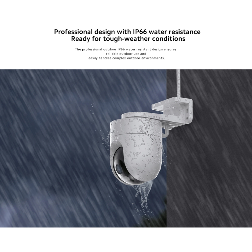 Xiaomi 2500P Outdoor Camera | Smart full-colour night vision | IP66 water resistance | Dual-antenna network | Two-way voice support | AI human detection | Audible and visual warning systems | Time-lapse photography
