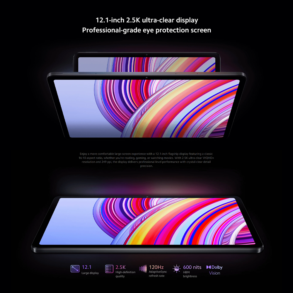 Xiaomi Redmi Pad Pro 5G | Snapdragon® 7s Gen 2 | 10000 mAh Battery | 120Hz 2.5K display | Quad speakers