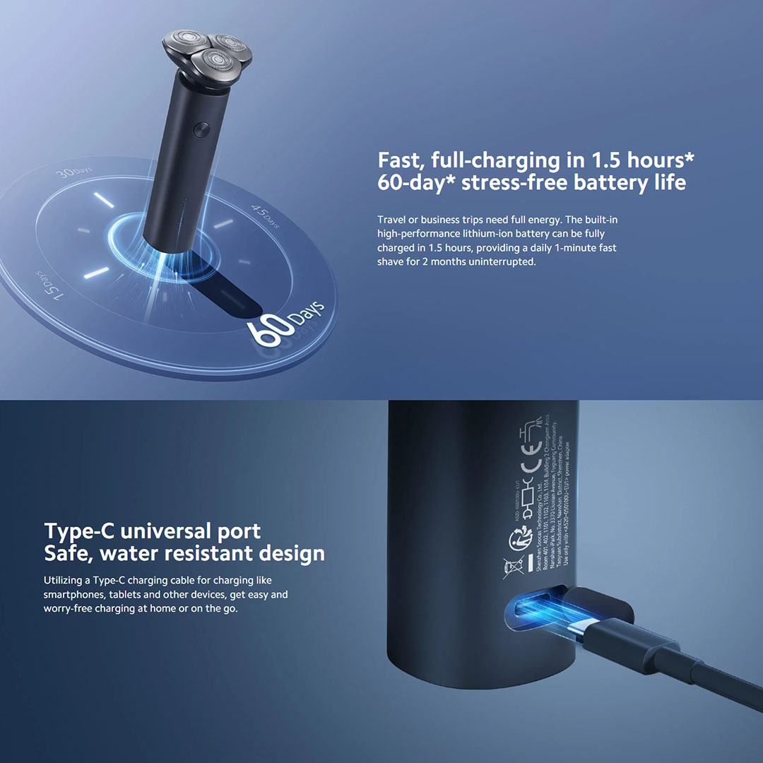 Xiaomi  Mi Electric Shaver S101 | Upgraded to 18 blades | 60-day usage time | Fully washable