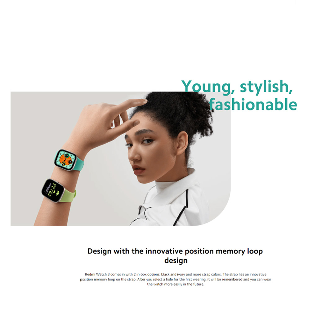 Xiaomi Redmi Watch 3 | 1.75" AMOLED Display | Up to 12 Days of Battery Life | 5ATM Water Resistance | 120+ Workout Modes | Smart Watch with 1 Year Warranty