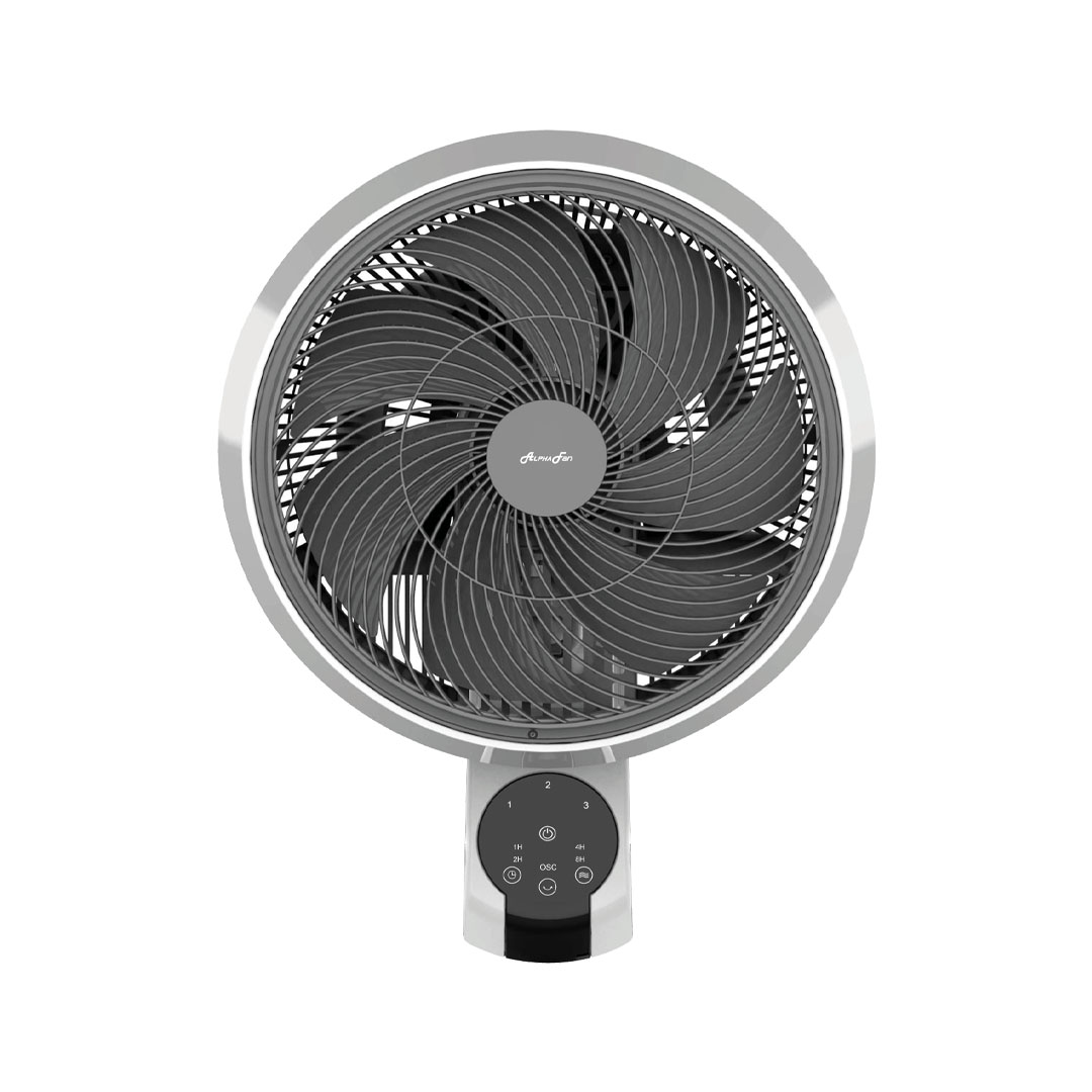 ALPHA 12" Wall Fan MOTTO WALL FAN 60 | 3 Fan Speed | 7 Blades | Auto Swing | Timer Off | Touch Panel | Remote Control | Wall Fan with 1 Year Warranty