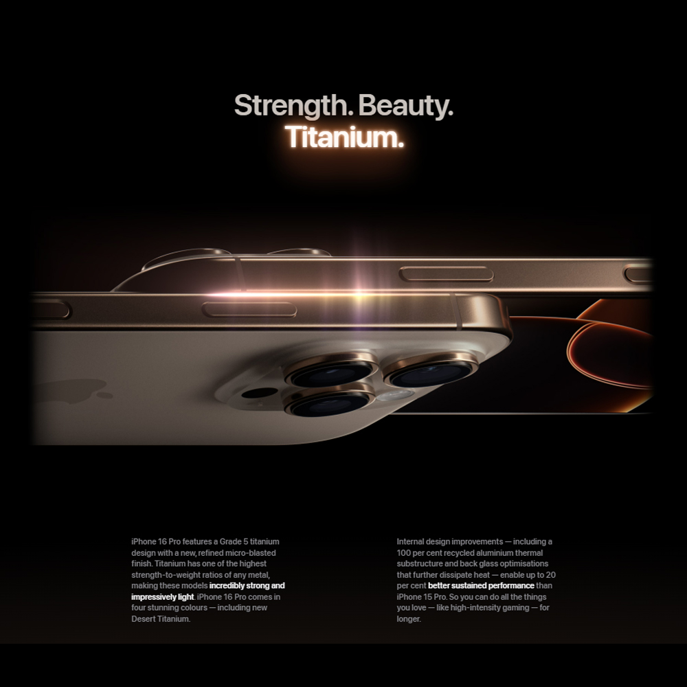 Apple iPhone 16 Pro | 6.3" LTPO Super Retina XDR OLED | 48 MP Main Camera | Apple A18 Pro (3 nm) | USB Type-C 3.2 Gen 2, DisplayPort | Stereo Speakers Sound | Smartphone with 1 Year Warranty