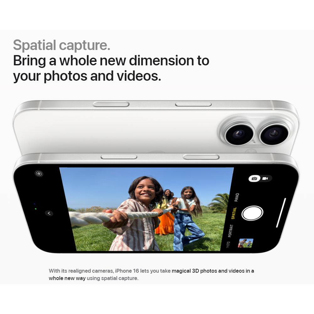 Apple iPhone 16 | 6.1" Super Retina XDR OLED | 48 MP Main Camera | Apple A18 (3 nm) | USB Type-C 2.0, DisplayPort | Stereo Speakers Sound | Smartphone with 1 Year Warranty