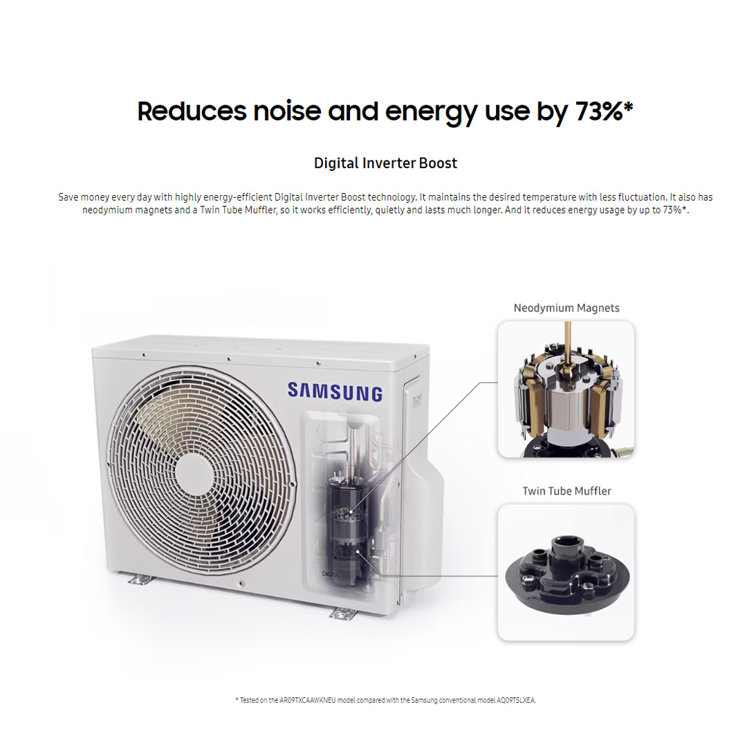 SAMSUNG 2.5HP R32 Digital Inverter WindFree Deluxe Wall Mount Air Conditioner | AR24BYFAMWKNME / AR24BYFAMWKXME | WindFree™ Cooling | AI Auto Cooling | WindFree™ Good Sleep | Air Conditioner with 1 Year Warranty