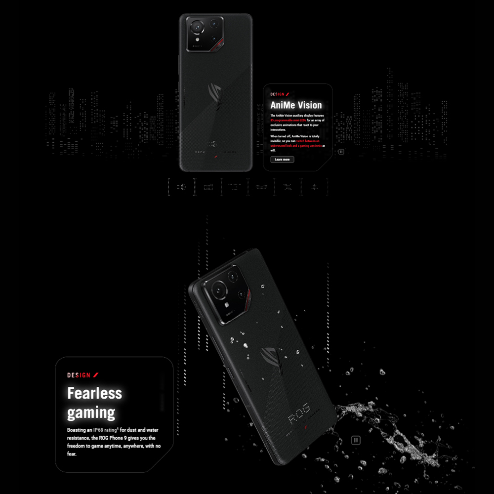 ASUS ROG Phone 9 12GB+256GB | 32 MP RGBW Ultrawide selfies | AniMe Vision | AeroActive Cooler X Pro