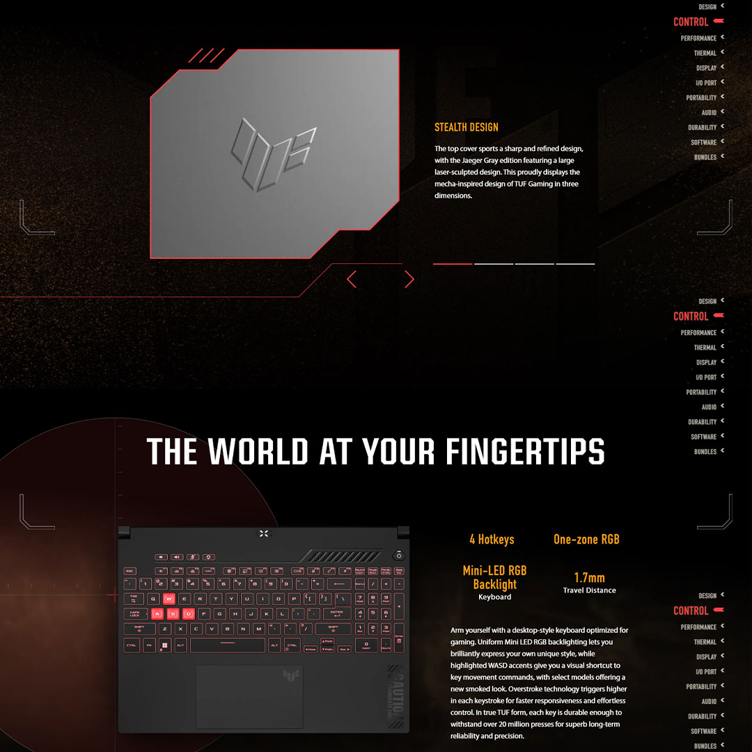 ASUS TUF Gaming A15  Laptop FA507N-ULP120W/ FA507N-ULP138W | AMD Ryzen 7 7735HS | 8GB+512GB SSD | 15.6-inch FHD | Windows 11 | Laptop with 2 Years Warranty