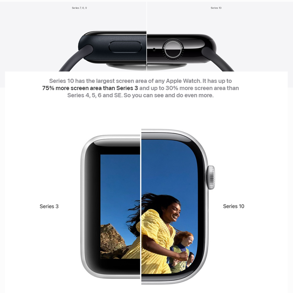 Apple Watch Series 10 Natural Titanium / Silver Aluminium GPS/ GPS + Cellular | LTPO3 OLED Always-On Retina display | Temperature sensing