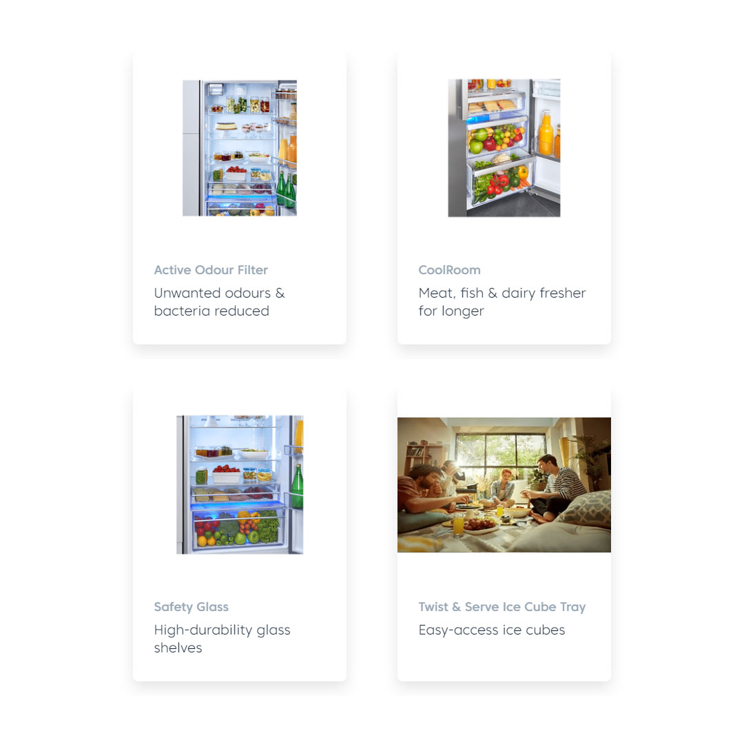 Beko 2 Door Top Mount ProSmart Inverter Refrigerator RDNT231I50VZS/RDNT271I50VZS | EverFresh+ | Active Fresh Blue Light | NeoFrost Dual Cooling | ProSmart Inverter Compressor | Refrigerator with 2 Years General Warranty & 12 Years Motor Warranty