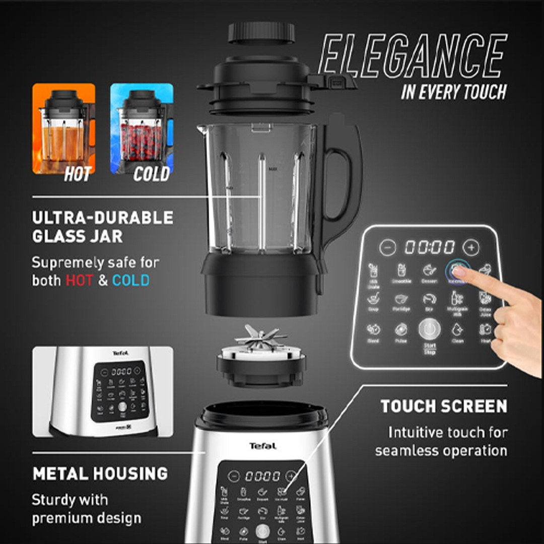 Tefal 2L PerfectMix Cook & Steam Blender BL83SD | 10 Automatic Programs | Removable Blades | High-Speed Blending | Blender with 2 Year Warranty