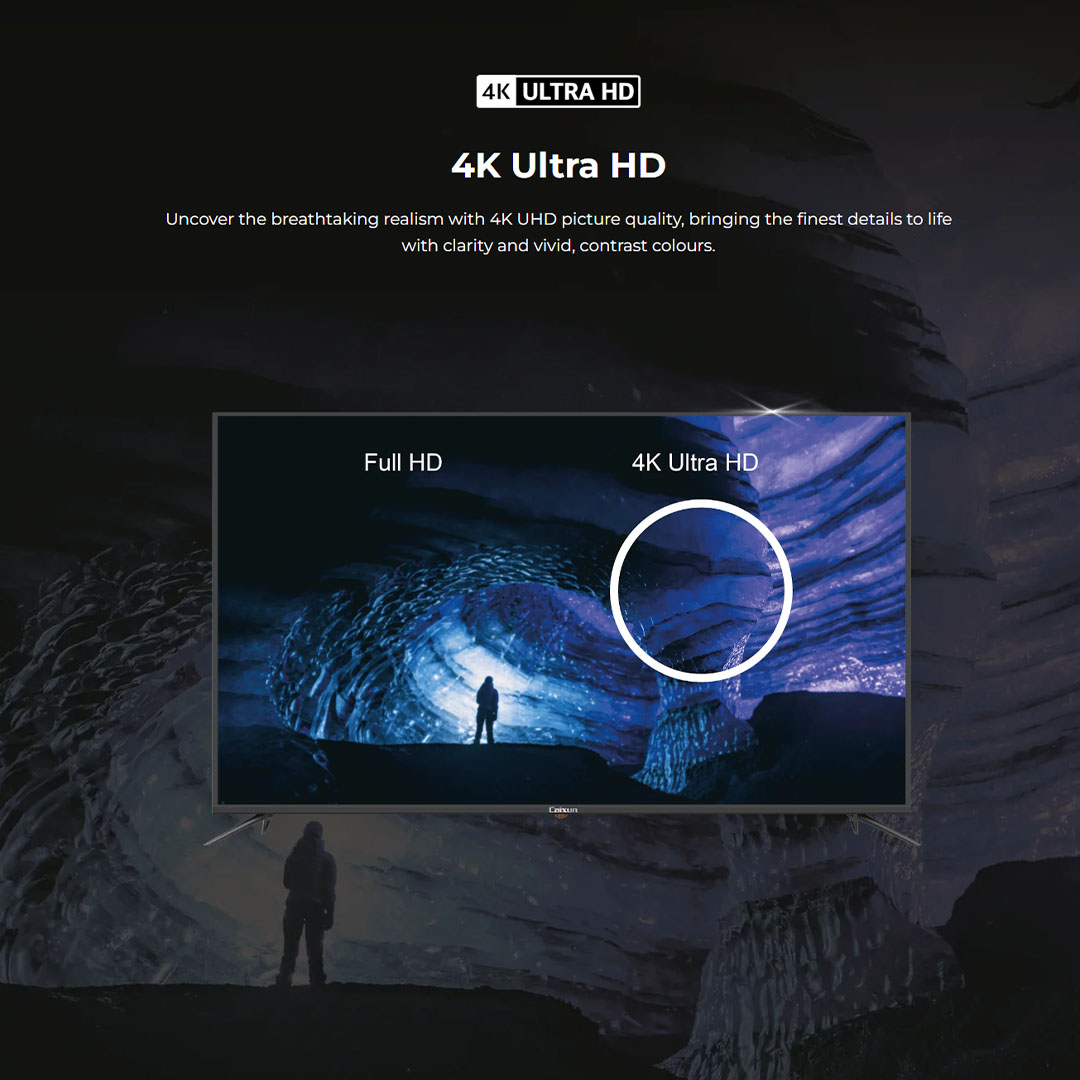 Caixun 50"/55:/65" 4K LED Google TV (ProViXio) C50V1UG/C55V1UG/C65V1UG | Dual High-Power Speakers | Stunning 4K Resolution | Bezel-less Frame | Smart TV with 3 Year Warranty