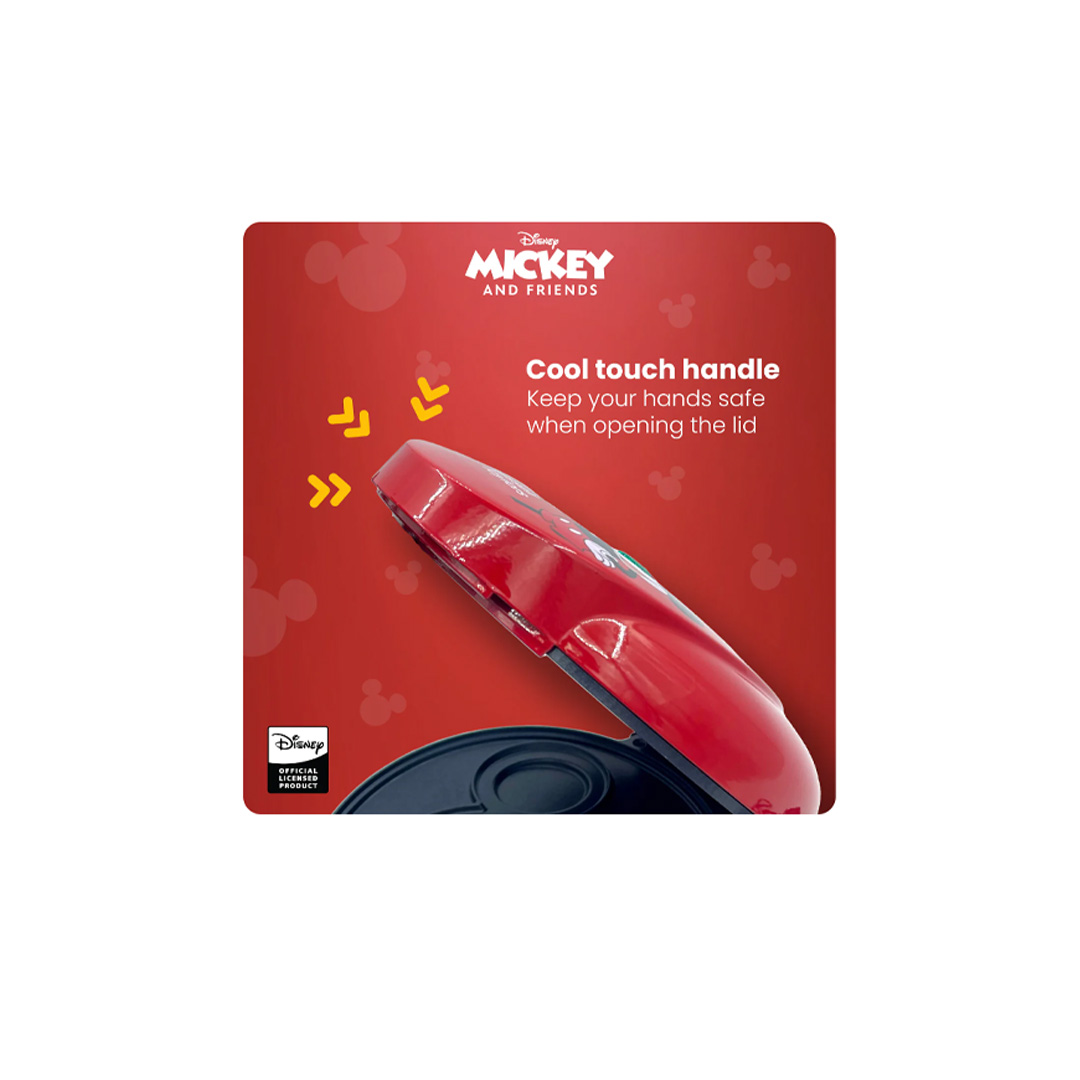 Russell Taylors Disney Mickey And Friends Waffle Maker D8 | 1200W Power | Non Stick Surface | Mickey Mouse Shaped Waffle | Waffle Maker with 2 Year Warranty