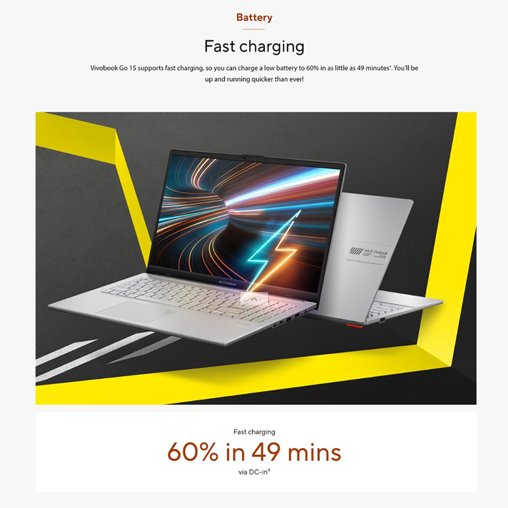 ASUS Vivobook Go 15  Laptop E1504F-ANJ466WS  | System Diagnosis | Function Key Lock | WiFi SmartConnect | 2  Year General Warranty