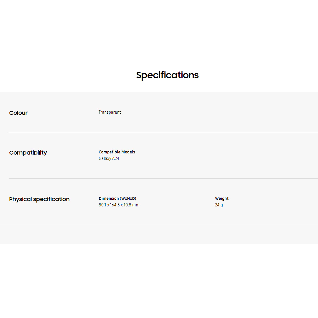 SAMSUNG Galaxy A24 Clear Case EF-QA245CTEGWW | Slim Layer | Glossy Layer | Supreme Transparency | Clarity | 24g | Transparent