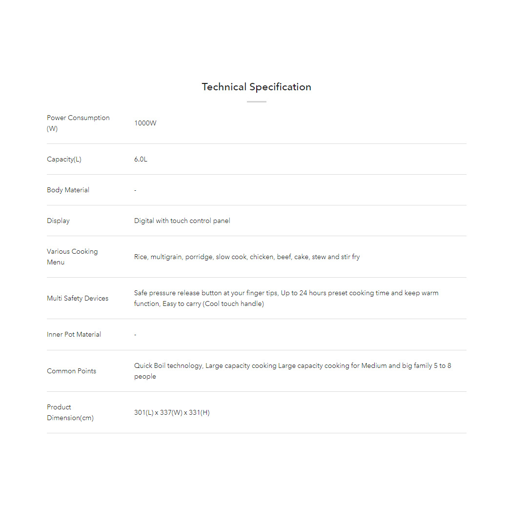 ELBA 6L Electric Pressure Cooker EPC-N6082(BR) | 1000W | Variety Cooking Programs | Quick Boil Technology | Multi Safety Device | Pressure Cooker with 1 Year Warranty