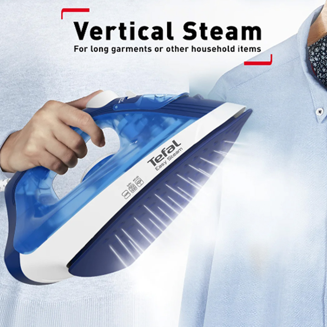 Tefal 1200W Easy Steam Steam Iron FV1941 | Vertical Steam | 2 Second Heat Up Time | Auto-Off | Eco Mode | Anti-Drip | Steam Iron with 2 Year Warranty
