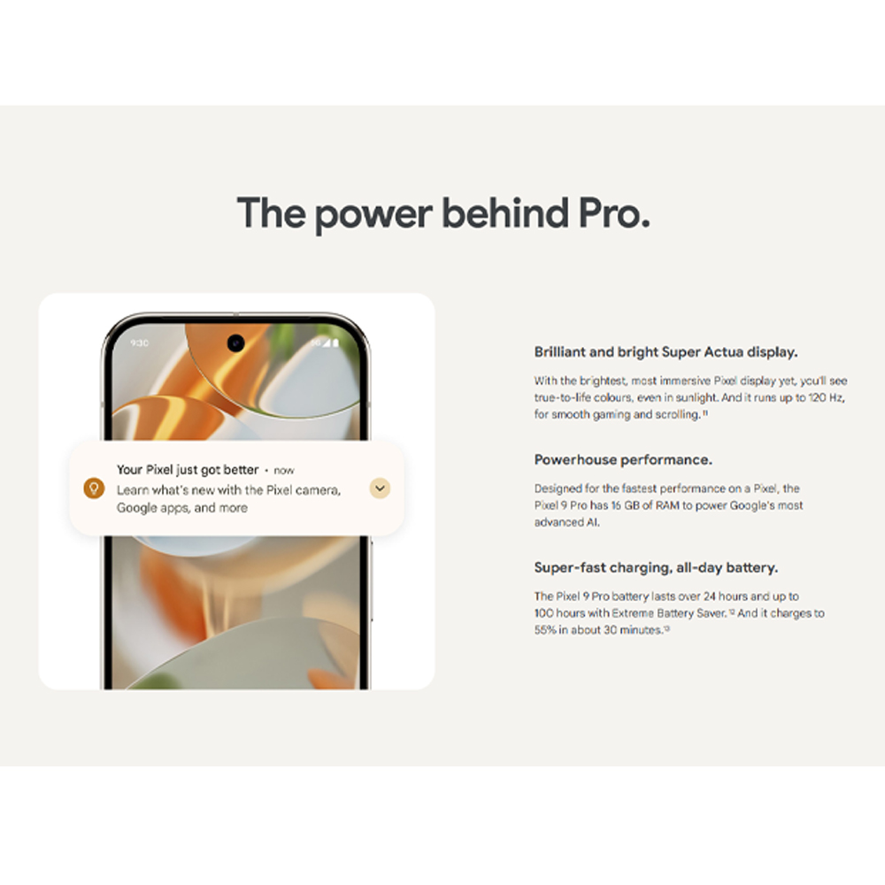 Google Pixel 9 Pro XL | Google Tensor G4 | Super-fast charging | Pro-level photos and video |