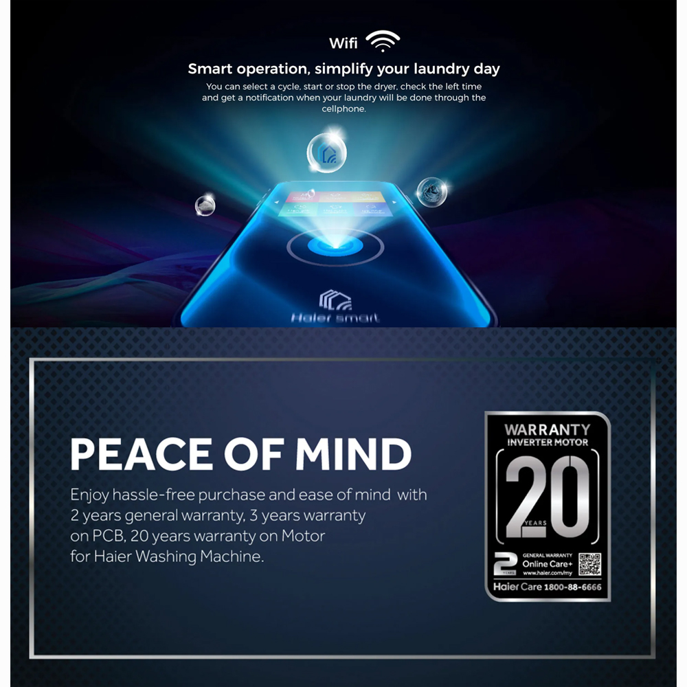 HAIER 12KG Heat Pump Dryer HD120-AR959S8 | Reversible Tumble | Sensor Dry | Heat Pump Technology