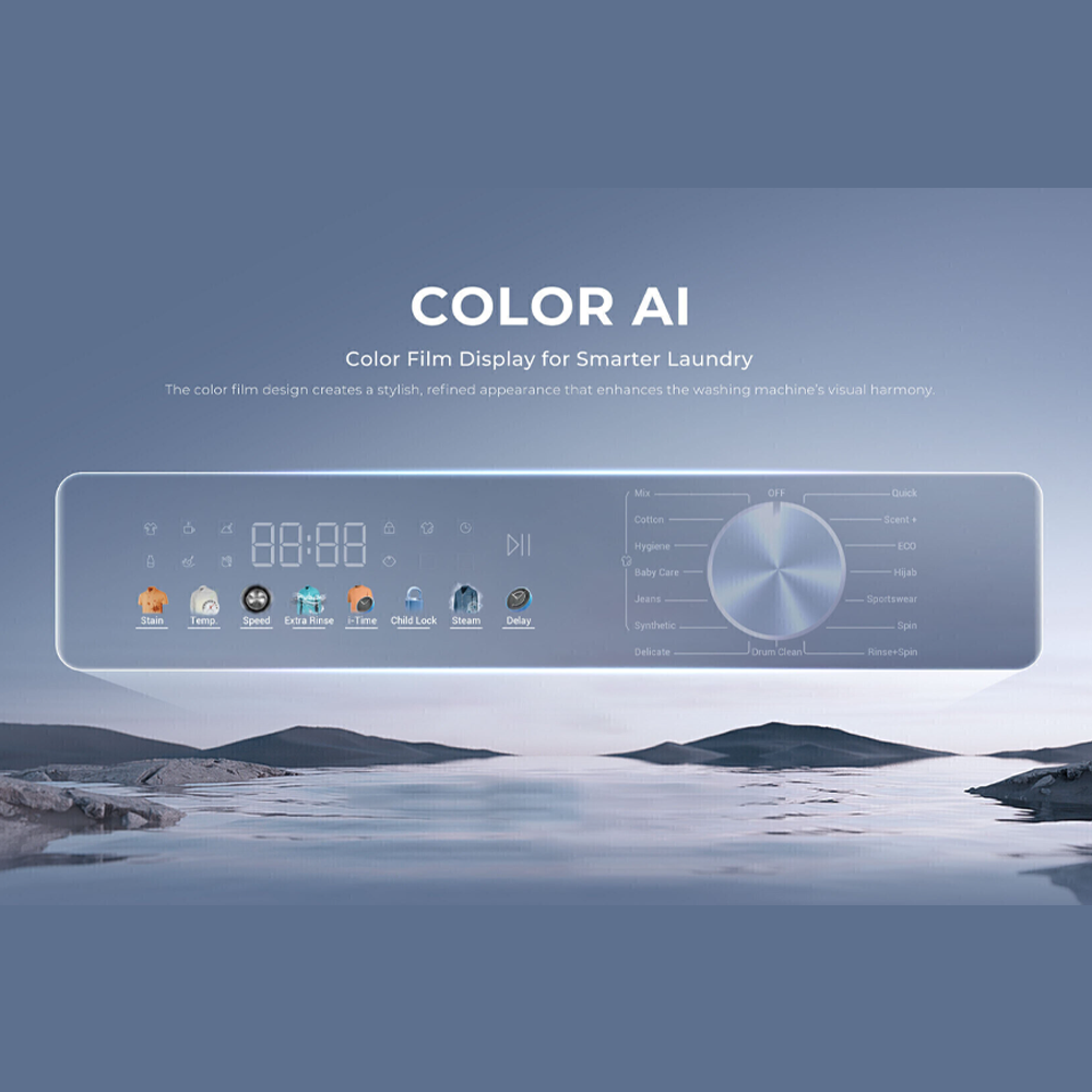 HAIER 9KG/10KG/12KG Color AI Inverter Front Load Washing Machine BP12357S8 | 5 Star Energy Saving Rating | Color AI Panel Screen | Smart Wash (Essence Wash)