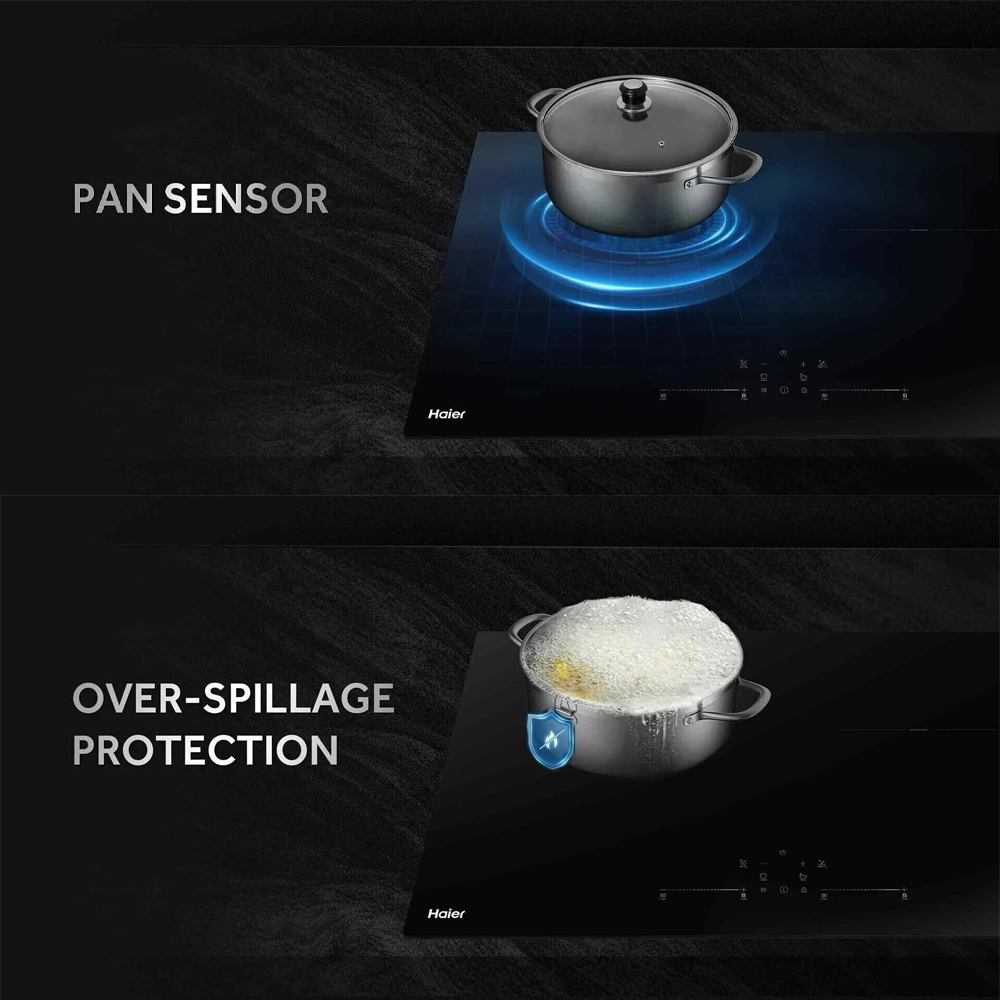 HAIER 2 Burners Built-in Induction Cooker HI-Y672SNNDC | Power Output: 2300W + 2300W | 9 Power Control Level | 240 Minutes Cooking Timer