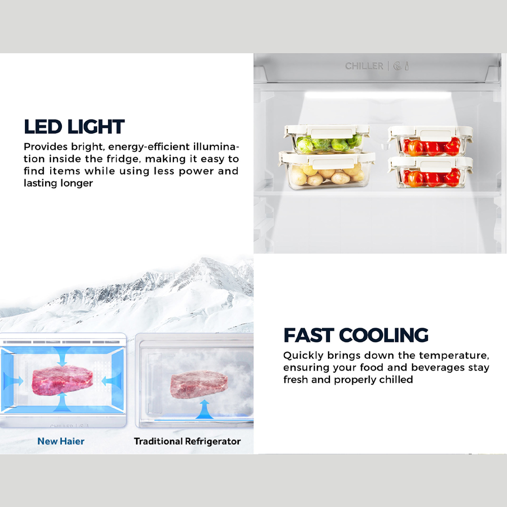 HAIER 208L 1 Door Refrigerator HR-208H | Non-Inverter | Low Energy Consumption | LED Lighting | Direct Cooling