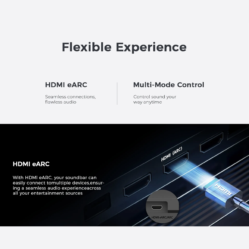 HAIER 120W Sound Bar HSD210K6 | 2.1 Dolby Atmos | HDMI/Bluetooth Connection | Super Slim | Multi Mode Control