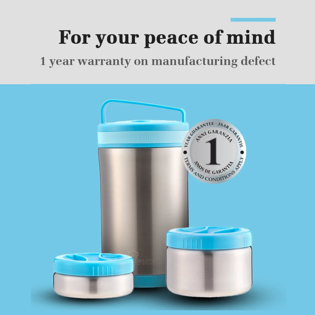 HAIER 1.7L Thermal Food with 3pcs 304 Stainless Steel Container TD0045781 | Unrivalled Heat/Cold Retention | Equip with 2 Functions | Wide Mouth | Mess Free | Safe and Healthy