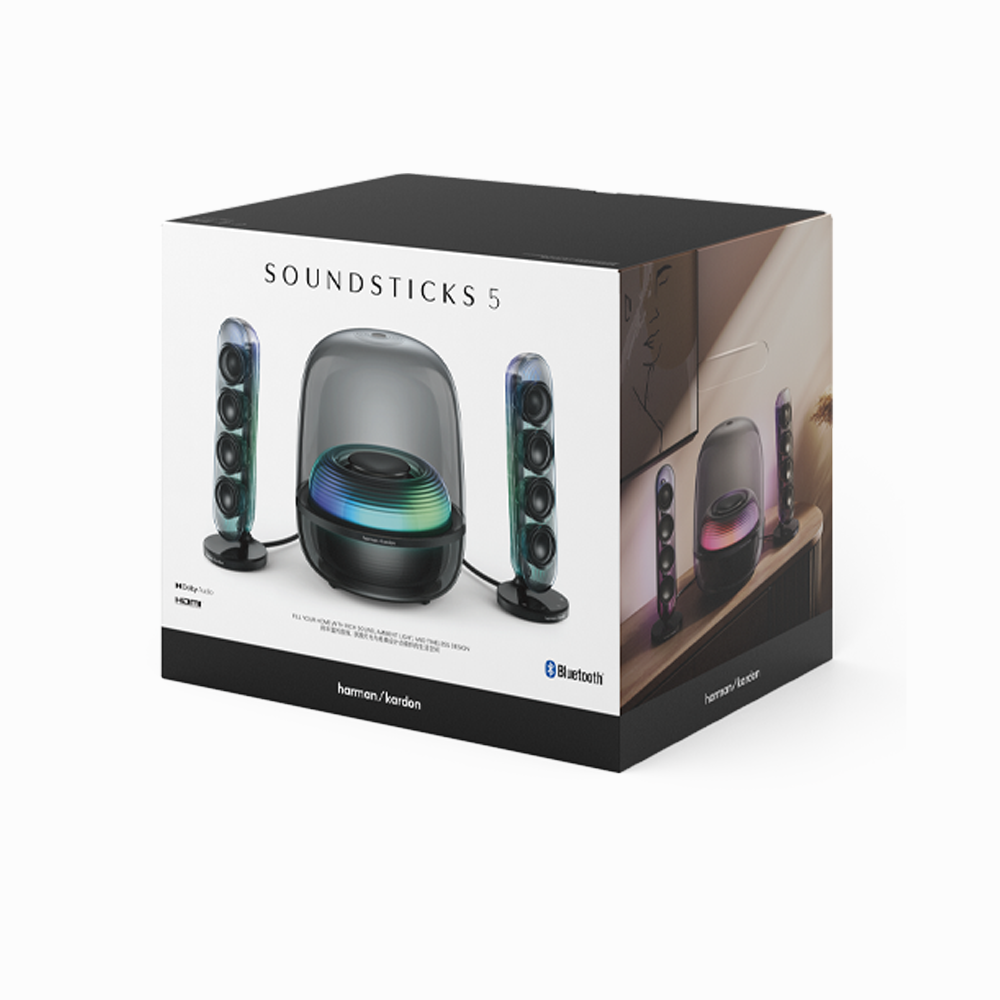 harman kardon Bluetooth Speaker System SoundSticks 5 | Multi-speaker connection by Auracast™ | Wireless Bluetooth Streaming | Bring light to your music