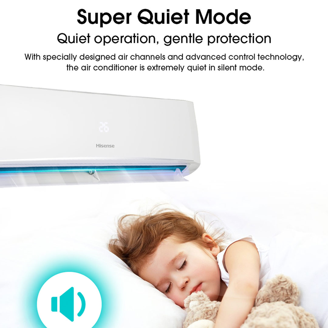 HISENSE 1HP R32 Non-Inverter Wall Mount Air Conditioner AN09CBG | LED display | Super Quite Mode | Gas Leaking Detection | Smart Mode - Auto run | Air Conditioner with 2 Years Warranty