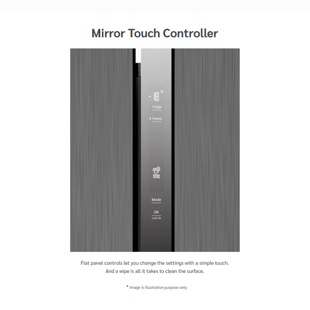 Hitachi 552L Side by Side Inverter Refrigerator HRSN9552DGBMY | 3 Layer Storage Drawers| Mirror Touch Controller