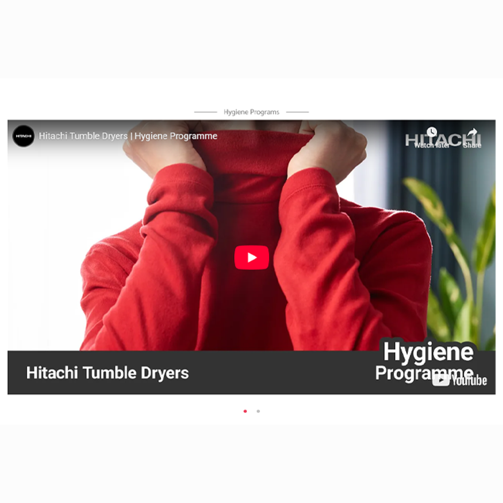 Hitachi 8KG Condensor Tumble Dryer TD-80YFE | Sensor Drying Programmes | Efficient Inverter Motor | 15 Preset Programmes