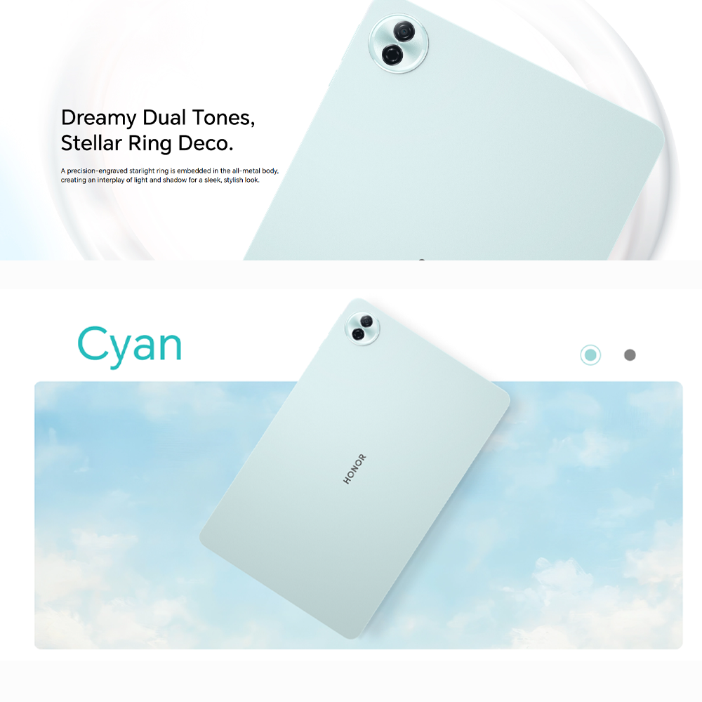 HONOR Pad 10 Wi-Fi 8GB+256GB | 8MP Main Camera | 12.1 inch | Qualcomm SM7550-AB Snapdragon 7 Gen 3 (4 nm) | Li-Po 10100mAh | Android 15, MagicOS 9