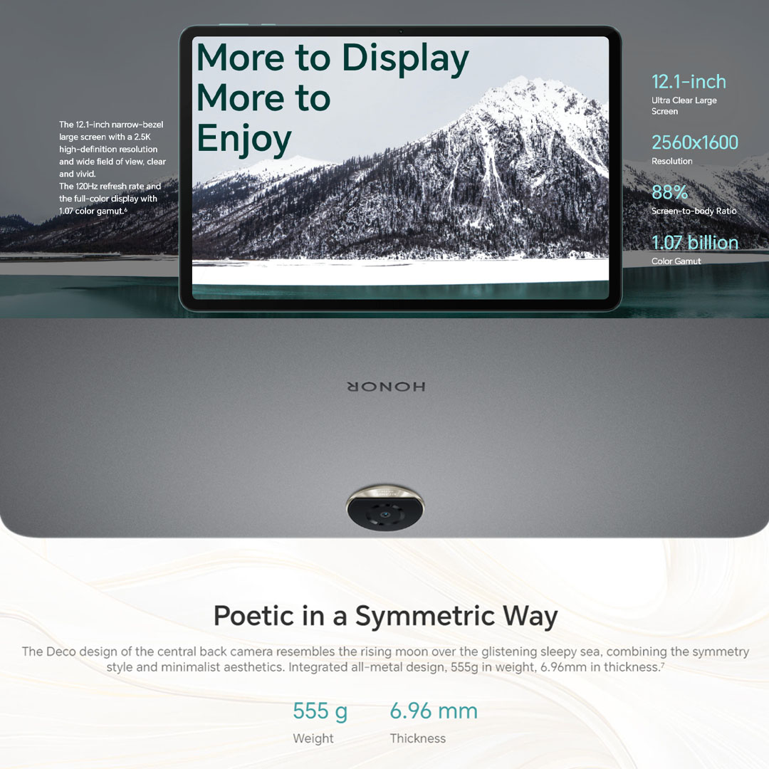 HONOR Pad 9 16GB+256GB | 8300mAh Large Battery +35W Fast Charging4 | 4nm Snapdragon 6 Gen 1 Chipset | Blazing-fast Connections 5G & Wi-Fi Only Version Supported | Tablet with 1 Year Warranty