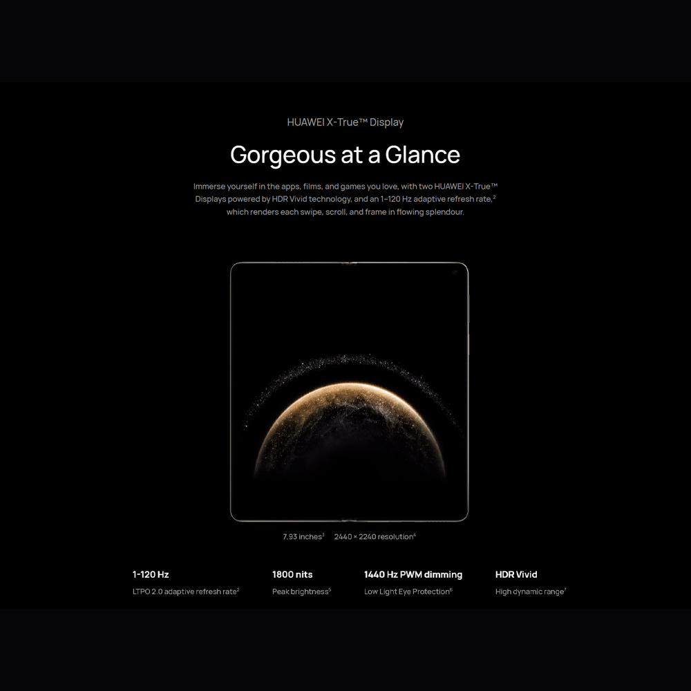 HUAWEI Mate X6 12GB+512GB | 7.93 inch, Foldable LTPO OLED | 50MP Main Camera | Kirin 9020, Octa-core | Si/C Li-Ion 5110, 66W Fast charging