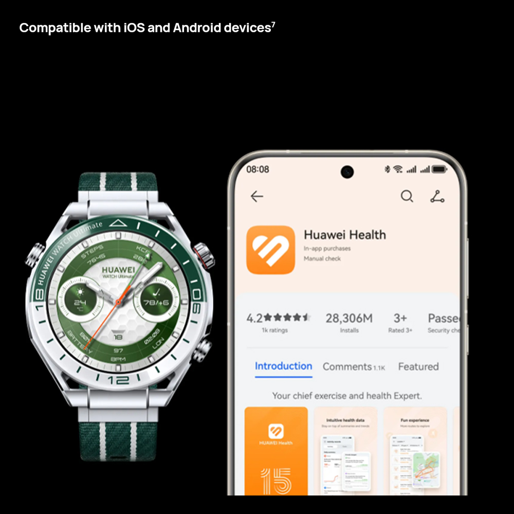 Huawei Watch Ultimate HNBR/ Titanium Strap | Liquid Metal Material | Pro-level Sports | Bluetooth Calling