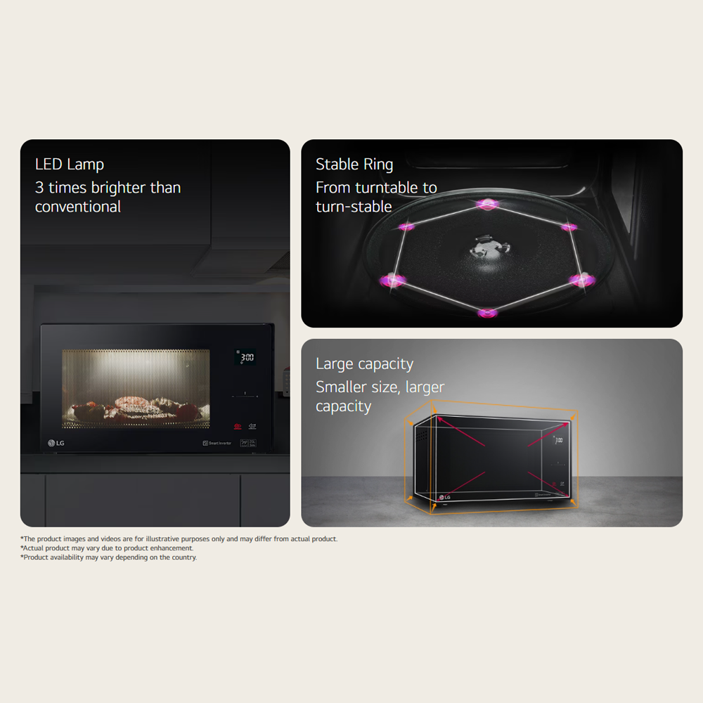 LG 25L NeoChef Smart Inverter Objet Solo Microwave Oven MS2535GIK | Auto Reheat | EasyClean™ Coating | Keep Warm