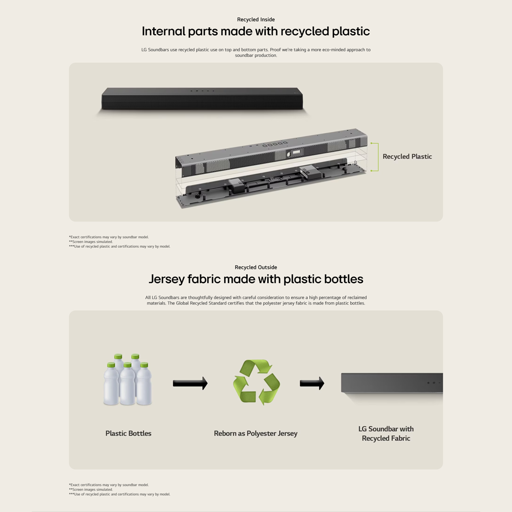 LG 300W 2.1ch Soundbar with Dolby Digital and DTS Digital Surround S40T | 2 channels this Dolby®¹ & DTS² | LG’s new crest design