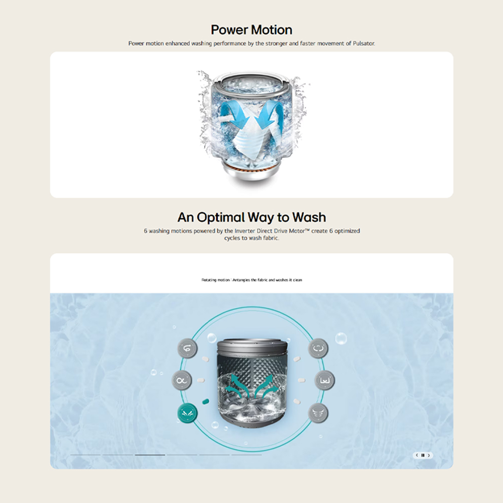 LG 18KG/20KG Top Load Washing Machine with Intelligent Fabric Care TV2518SV7K / TV2520SV7K | AI Direct Drive | TurboWash3D | Scent+ | 6 Motion DD