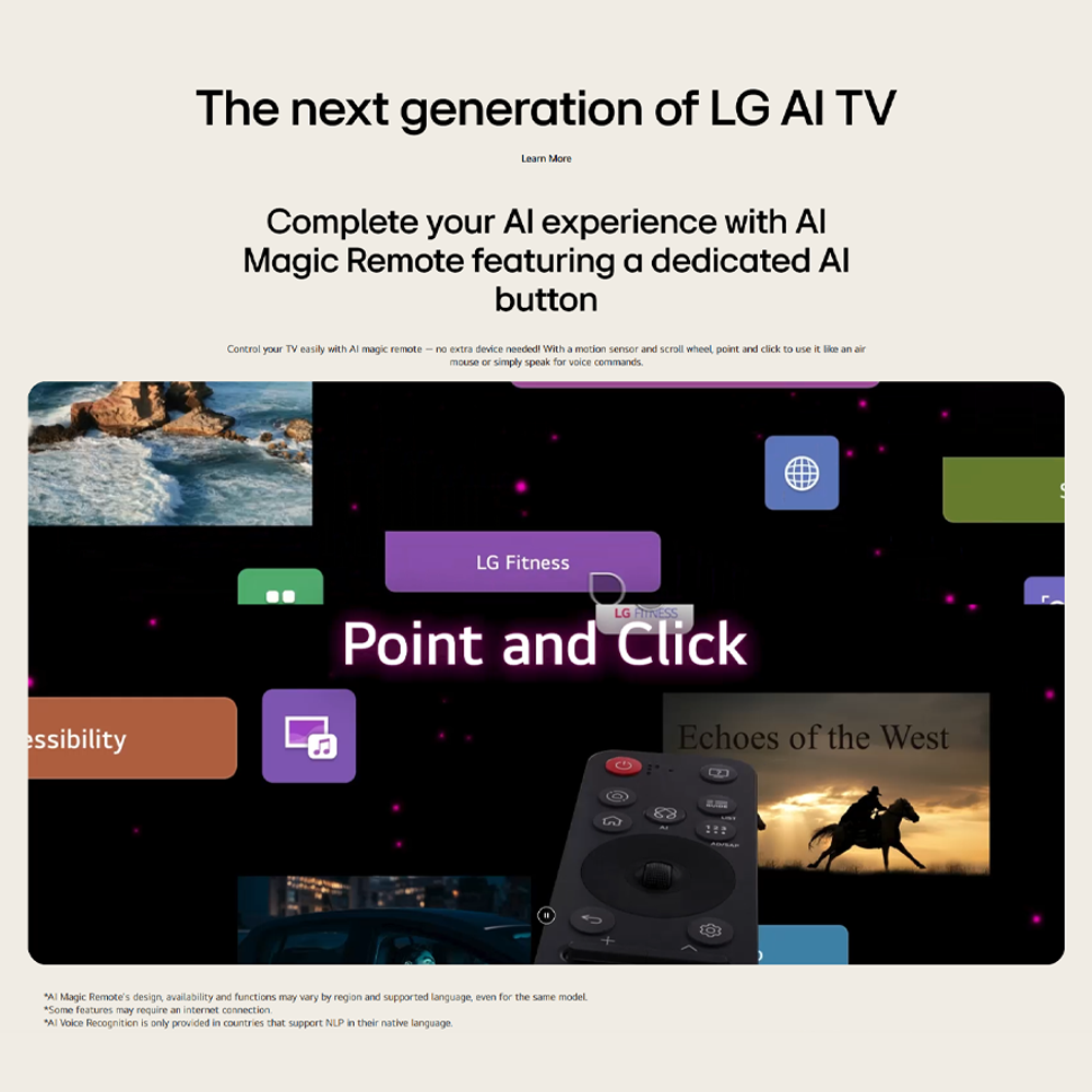 LG 75"/86" 4K UHD AI TV UA84 Smart TV 75UA8450PSA/ 86UA8450PSA | 4K HDR10 Pro | 7 4K AI Processor Gen8 | AI Sound Pro | FILMMAKER MODE