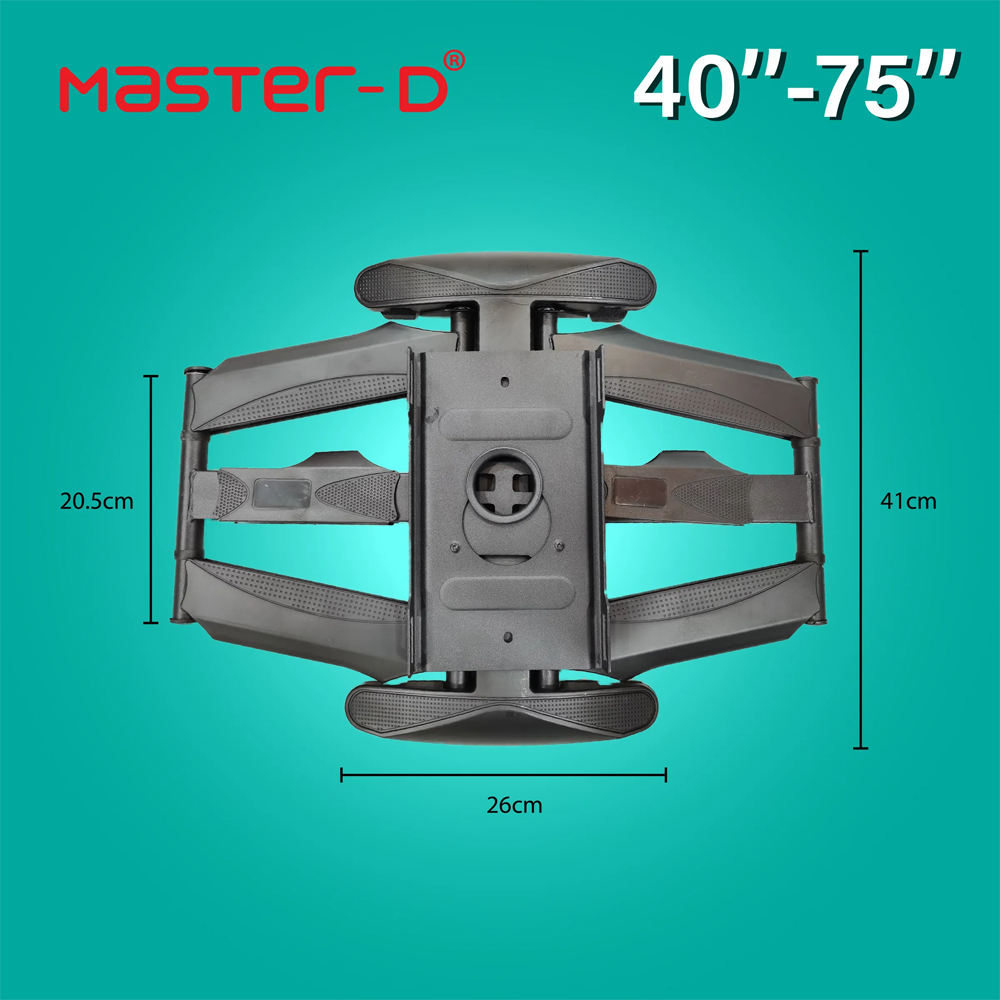 Master D 40"-75" LED TV BRACKET - Full Motion Cantilever Mount (DOUBLE CANTILEVER ARM) 767-L600 | Max Weight: 75kg | Extension: 57 - 500 mm | Tilt: +8°/-5° | Swivel: 160°