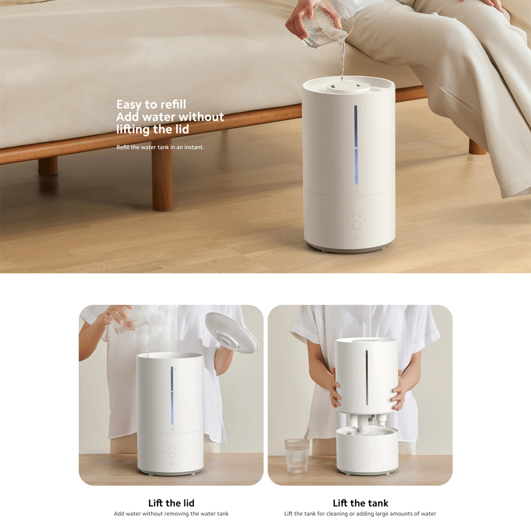 Xiaomi 4.5L Smart Humidifier 2 MJJSQ05DY | Releases Up to 350ml of Mist Per Hour | One Touch Humidity Control | Humidifier with 1 Year Warranty