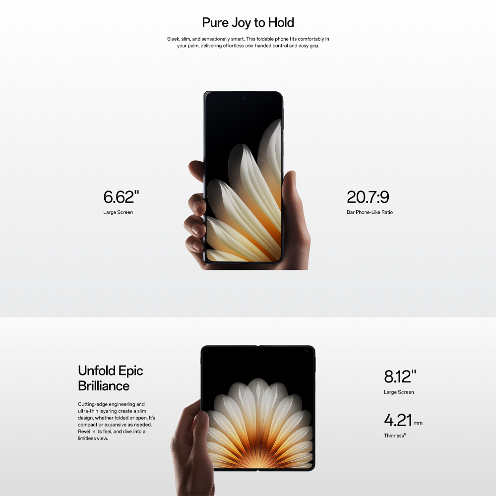 OPPO Find N5 16GB+512GB |  8.12 inches, Foldable LTPO OLED | 50MP Main Camera |  Qualcomm SM8750-3-AB Snapdragon 8 Elite (3 nm) | Si/C Li-Ion 5600 mAh