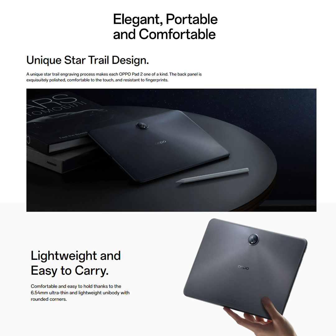 (Pre-Order till 27.10.2023) OPPO Pad 2 8GB+256GB | 11.61" Display | 7:5ReadFit Screen | 13MP Camera | 9510mAh Battery | Tablet with 1 Year Warranty